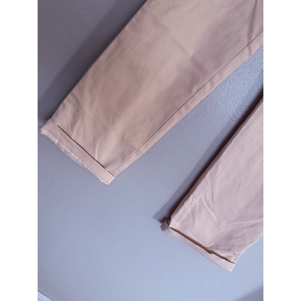 BEBE new Natural Waist Zipper Detail beige cream mini bootcut pants trousers - Picture 10 of 11